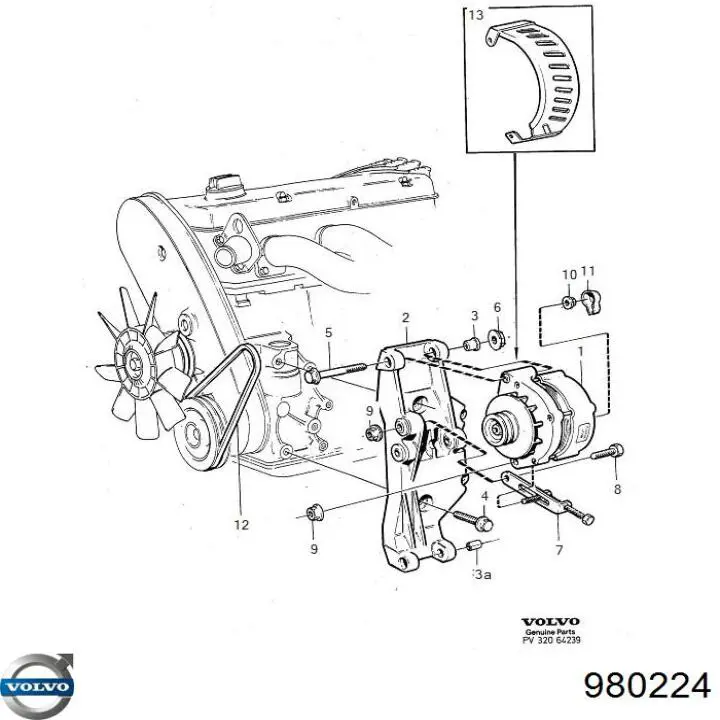 Купити 980224 Volvo Ремінь генератора