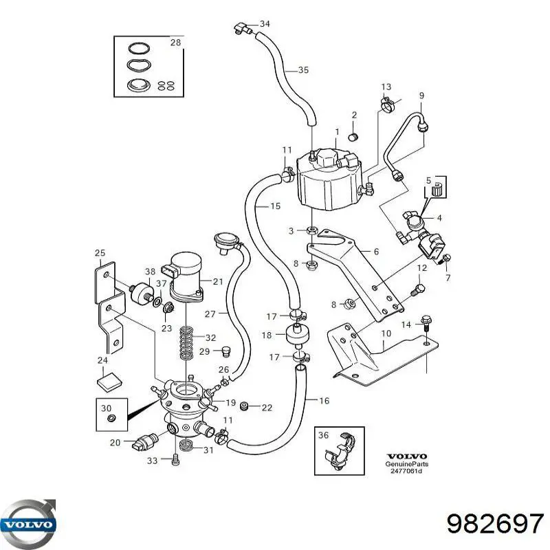  Volvo 982697 ціна, від 94.08 USD