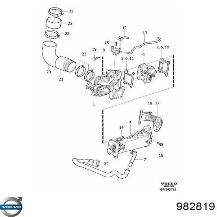 982819 Volvo Болт переднього важеля