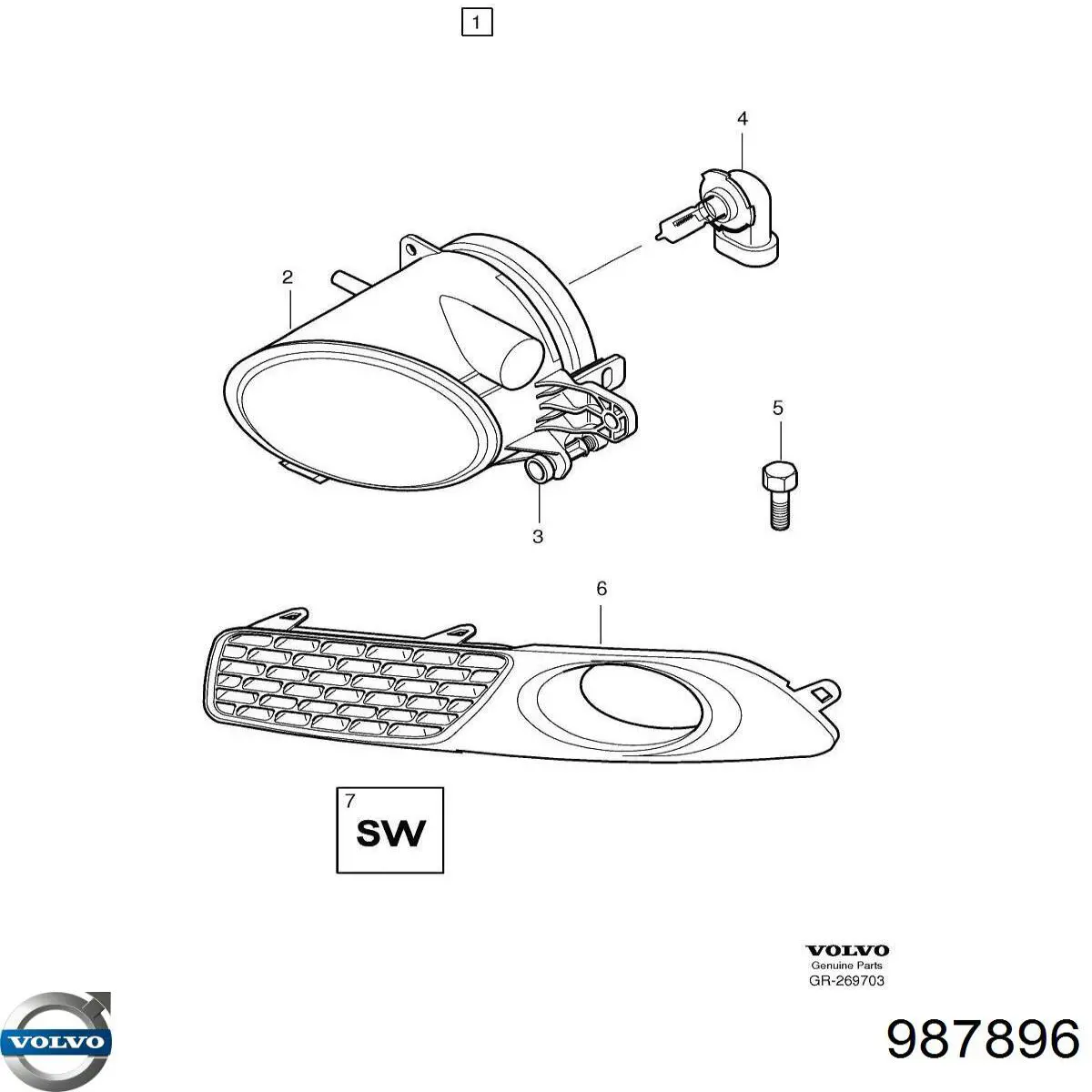Лампочка галогенна 987896 Volvo