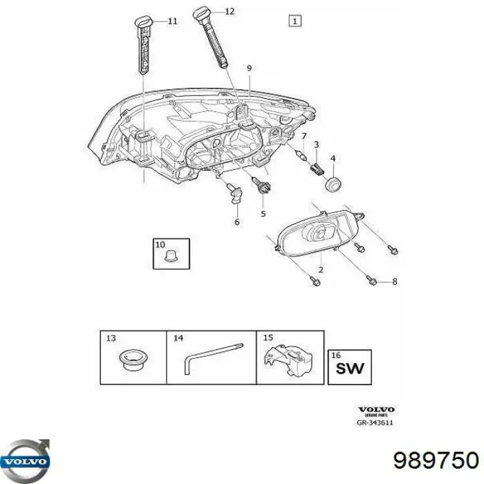 Лампочка галогенна Volvo 989750 ціна, від 8.46 USD