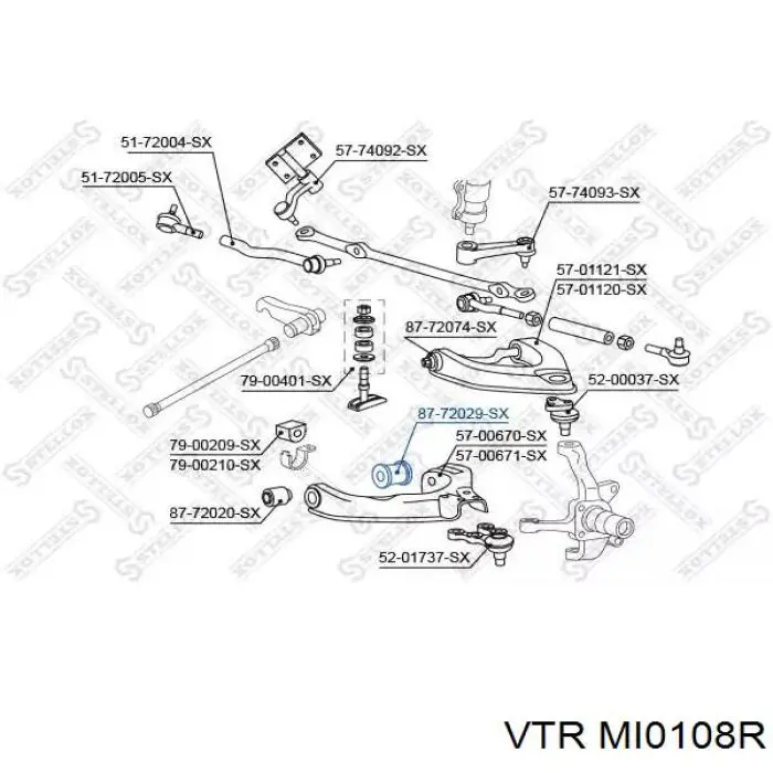 Важіль передній лівий Mitsubishi MB860381 ціна, від 34.04 USD
