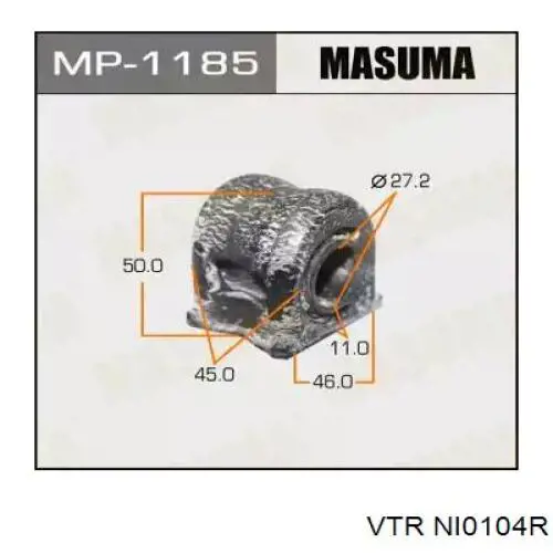 Сайлентблок переднього нижнього важеля NI0104R VTR