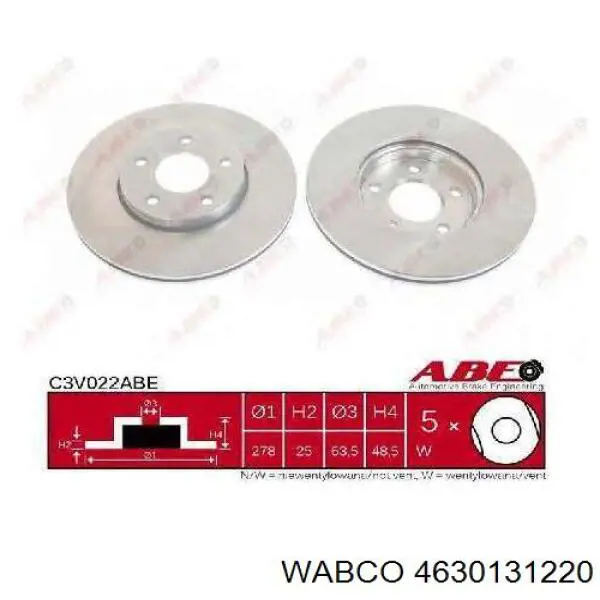  Wabco 4630131220 ціна, від 106.46 USD