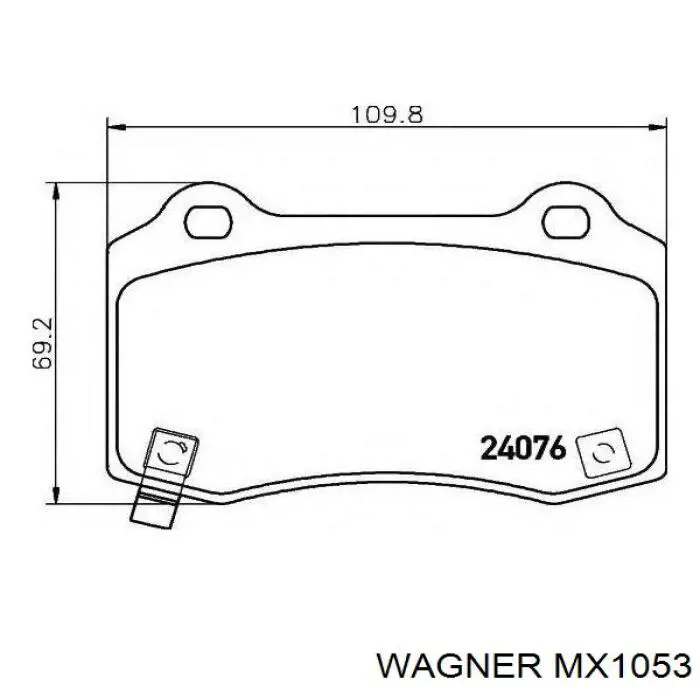MX1053 Wagner колодки гальмові задні, дискові