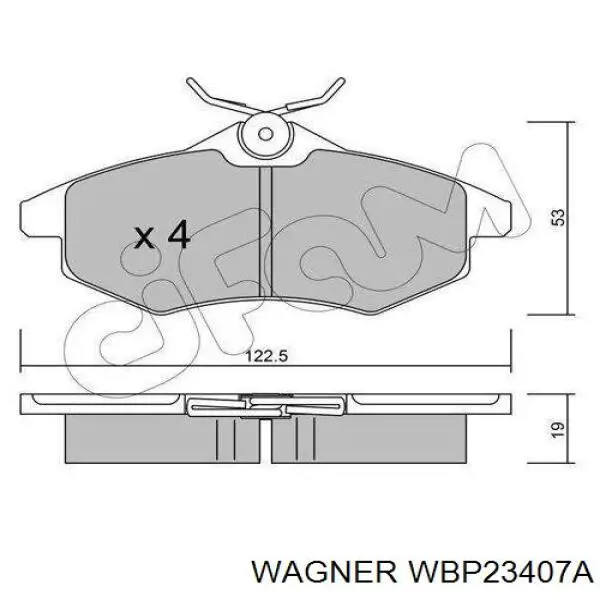 WBP23407A Wagner колодки гальмівні передні, дискові