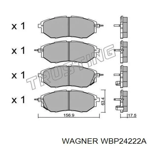 WBP24222A Wagner колодки гальмівні передні, дискові