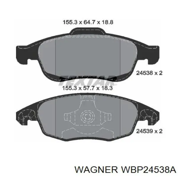 WBP24538A Wagner колодки гальмівні передні, дискові