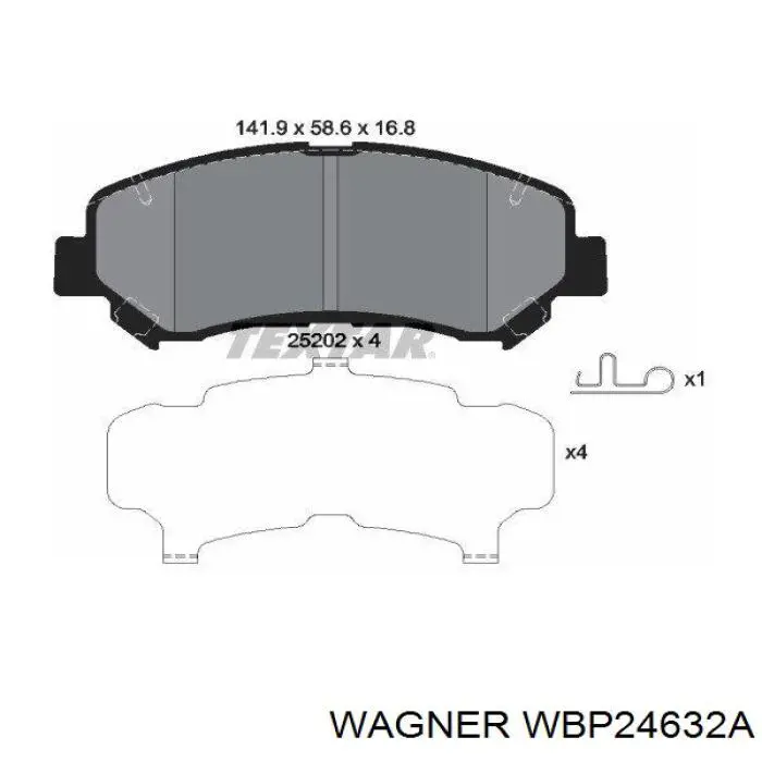 WBP24632A Wagner колодки гальмівні передні, дискові