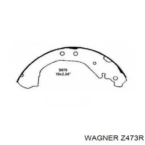 Z473 Wagner колодки гальмові задні, барабанні