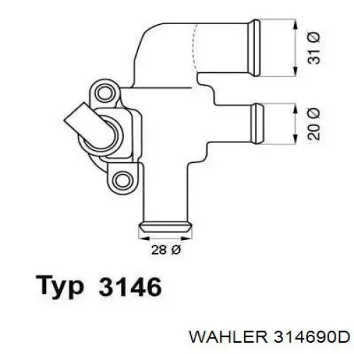 Купити 314690D Wahler Термостат в корпусі