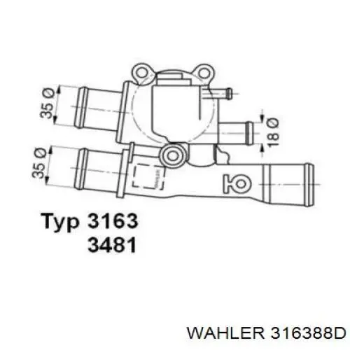 Автомобільний термостат Wahler 316388D ціна, від 40.46 USD
