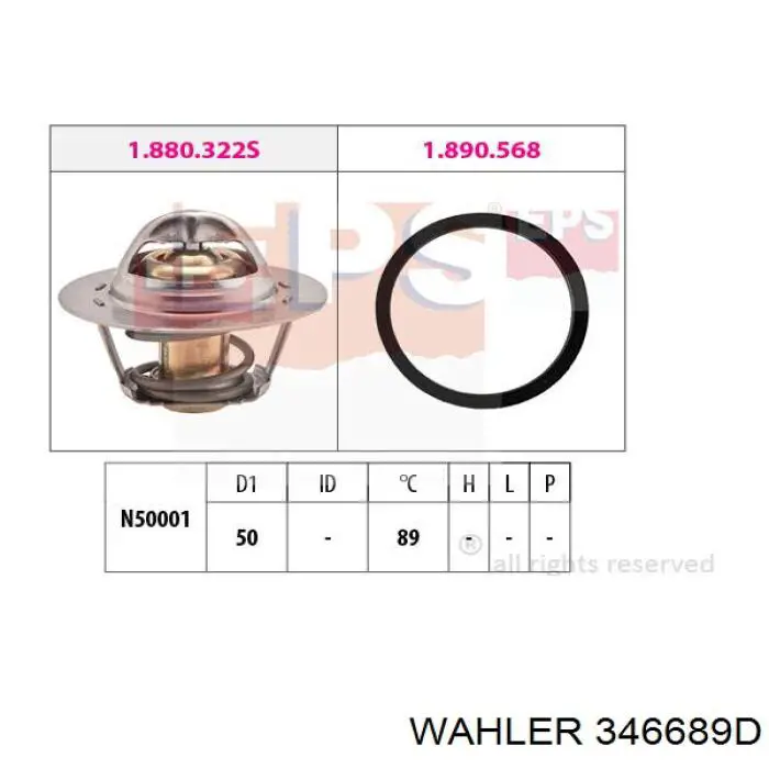 Автомобільний термостат Wahler 346689D ціна, від 9.38 USD
