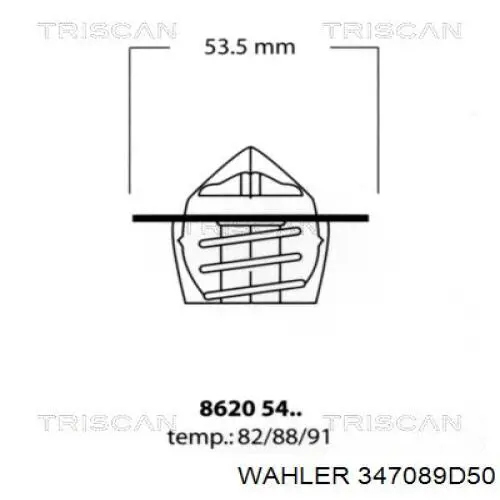 347089D50 Wahler Авто термостат