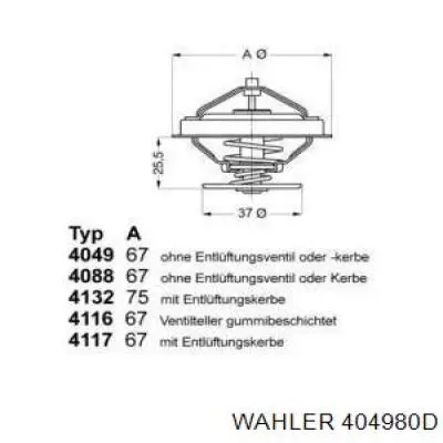 Автомобільний термостат Wahler 404980D ціна, від 11.73 USD