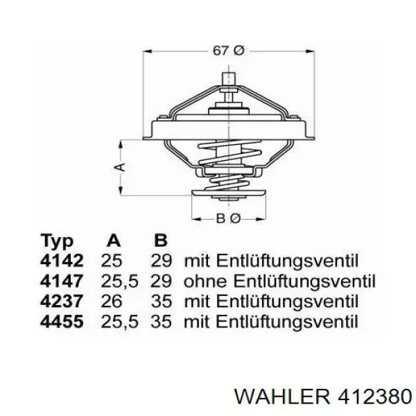 Купити 412380 Wahler Термостат в корпусі