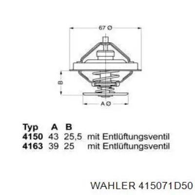 Купити 415071D50 Wahler Термостат в корпусі