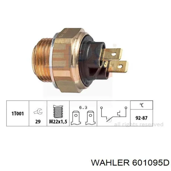 Датчик включення вентилятора 601095D Wahler