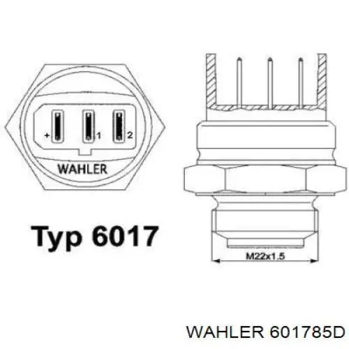 601785D Wahler термо-датчик включення вентилятора радіатора