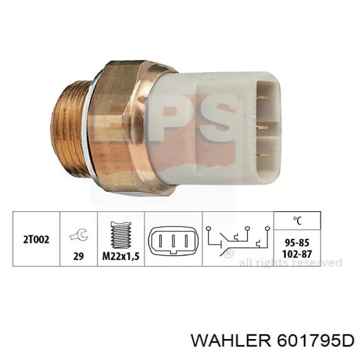 601795D Wahler термо-датчик включення вентилятора радіатора