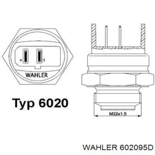 Датчик включення вентилятора 602095D Wahler
