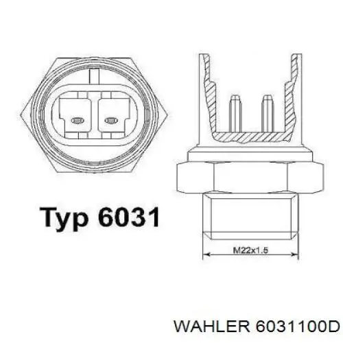 6031100D Wahler Датчик радіатора