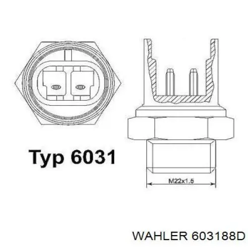Датчик включення вентилятора 603188D Wahler