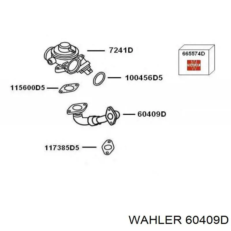 60409D Wahler патрубок радіатора системи рециркуляції ог