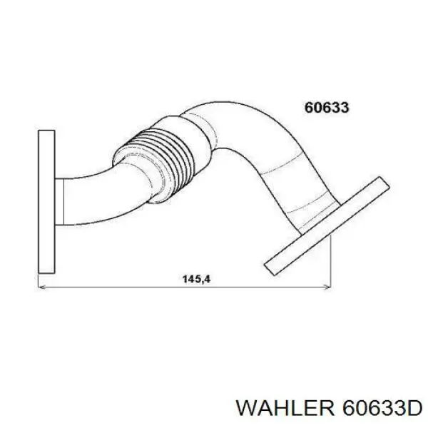 Патрубок радіатора системи рециркуляції ОГ Wahler 60633D ціна, від 12.67 USD