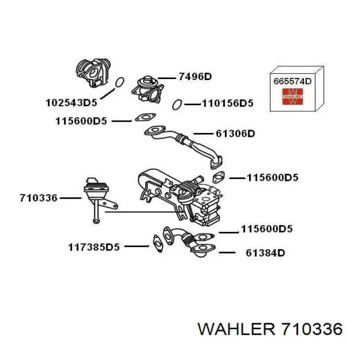 Клапан соленоїд регулювання заслонки EGR Wahler 710336