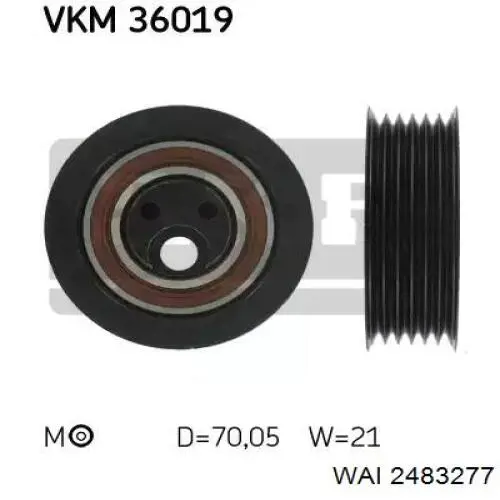 Інерційний шків WAI 2483277 ціна, від 32.81 USD