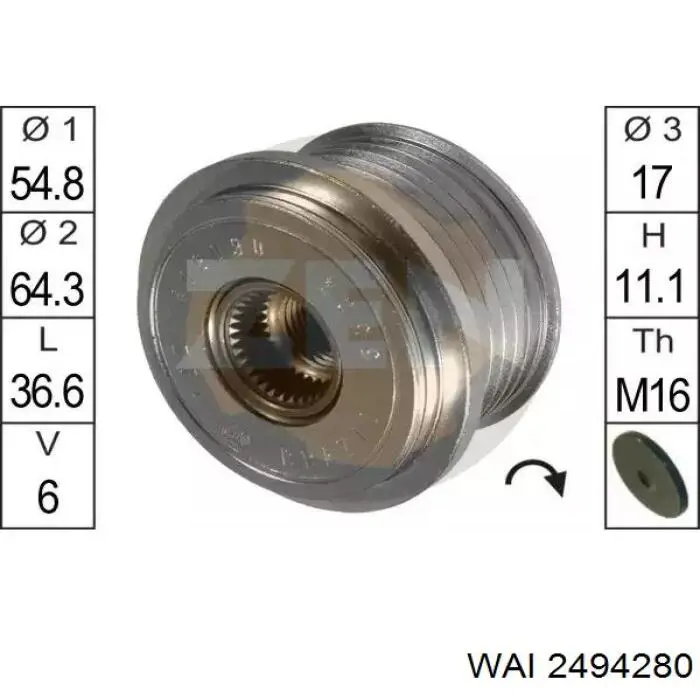 Інерційний шків General Motors P0182 ціна, від 63.59 USD