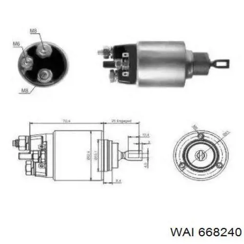 Втягуюче реле стартера CSO40100AS Casco