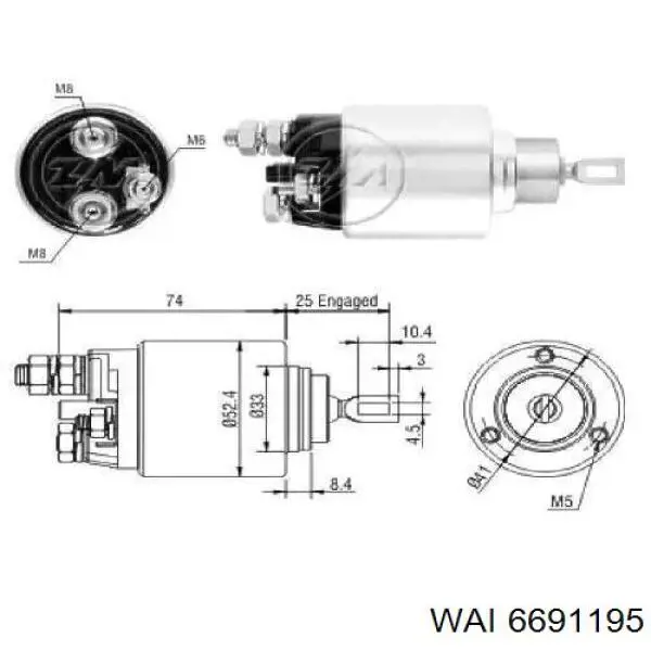 Втягуюче реле стартера SS0043 As-pl
