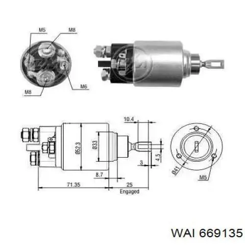 SS0016P AS/Auto Storm Тягове реле стартера