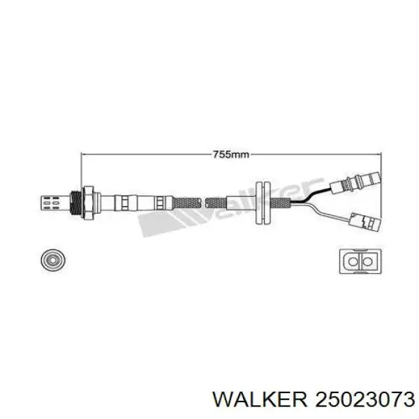 Лямбдазонд, датчик кисню до каталізатора 25023073 Walker