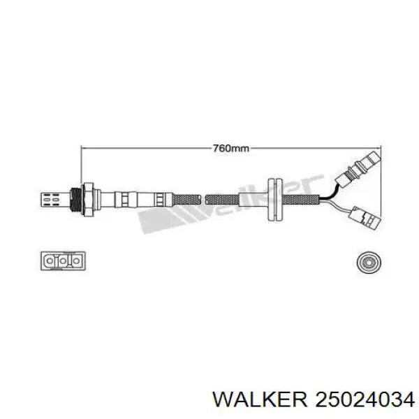 Лямбдазонд, датчик кисню до каталізатора 25024034 Walker