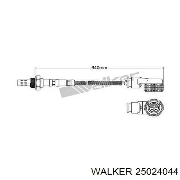 25024044 Walker лямбда-зонд, датчик кисню після каталізатора, лівий