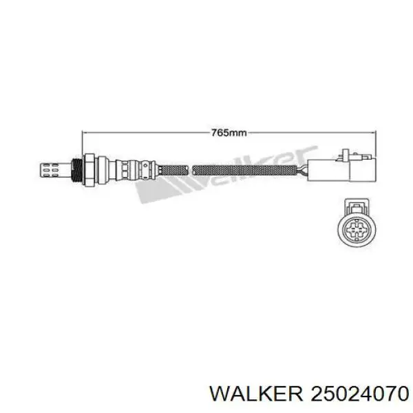25024070 Walker лямбда-зонд, датчик кисню після каталізатора