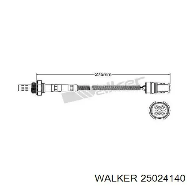 Лямбда-зонд, датчик кисню до каталізатора, лівий 25024140 Walker