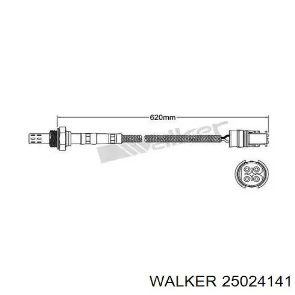 25024141 Walker лямбда-зонд, датчик кисню до каталізатора, правий