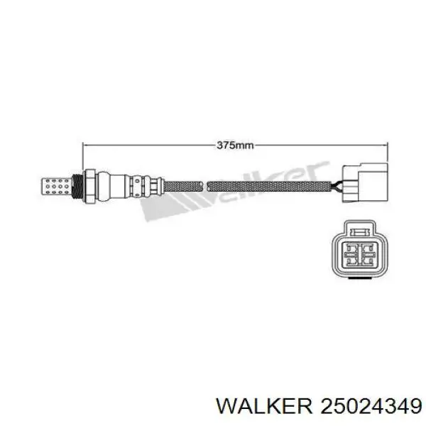25024349 Walker лямбдазонд, датчик кисню до каталізатора