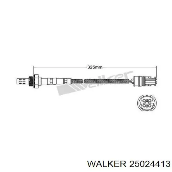 25024413 Walker лямбда-зонд, датчик кисню після каталізатора, лівий