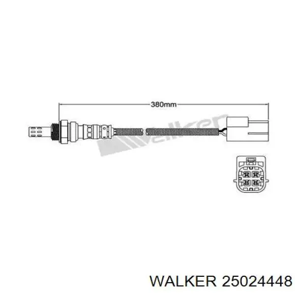 25024448 Walker лямбда-зонд, датчик кисню після каталізатора