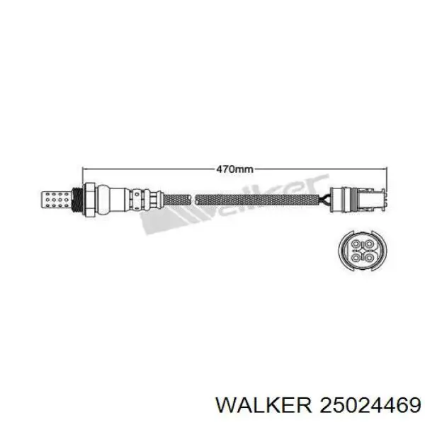 25024469 Walker лямбда-зонд, датчик кисню після каталізатора, лівий