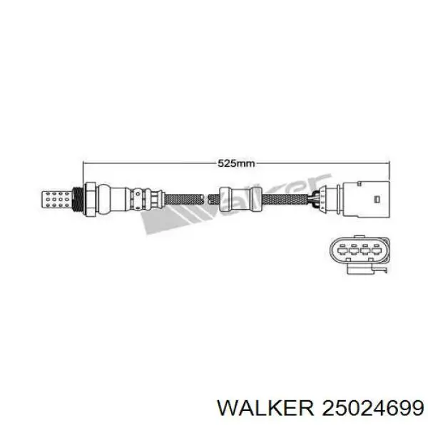 25024699 Walker лямбда-зонд, датчик кисню після каталізатора