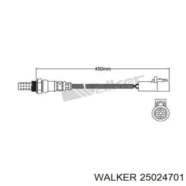 25024701 Walker лямбдазонд, датчик кисню до каталізатора