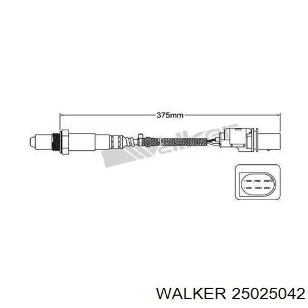 Лямбдазонд, датчик кисню до каталізатора 25025042 Walker