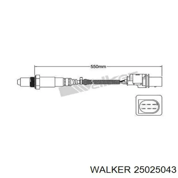 Лямбдазонд, датчик кисню до каталізатора 25025043 Walker