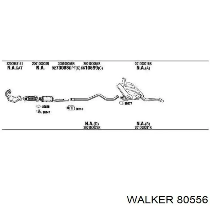 80556 Walker прокладка прийомної труби глушника